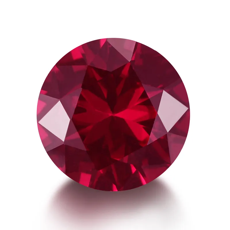 5# Round Brilliant Cut Synthetic Red Corundum Lab Created Ruby Loose Gemstones for Jewelry Accessories