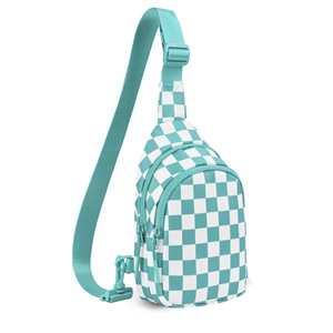 Wholesale Trendy Checkered Nylon <b>Crossbody</b> <b>Bag</b> for Women Lightweight Durable <b>Travel</b> Cycling Chest Sling <b>Bag</b> - Product Image 5