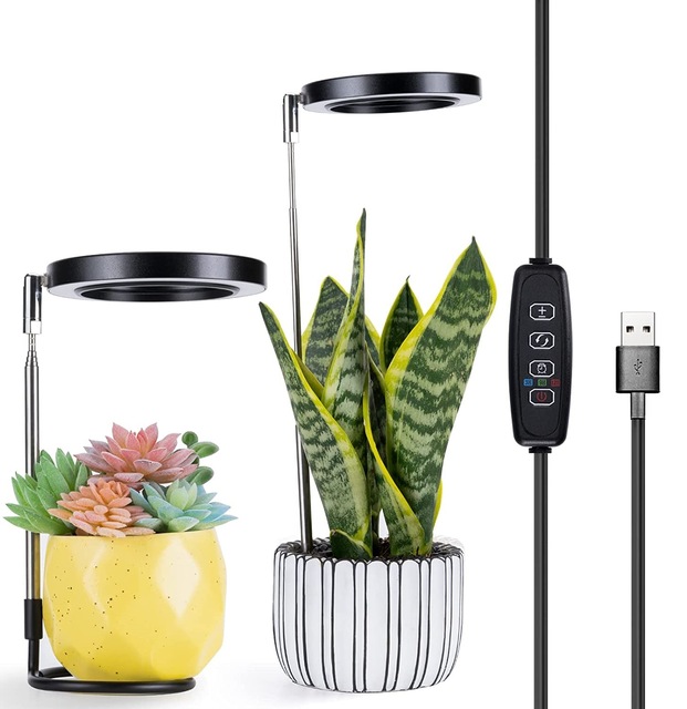 Hot Sale Angle Ring LED Plant Grow Light for Indoor Plants,10 Dimmable,3/9/12H Timer Natural Light Halo Ring Grow Lights