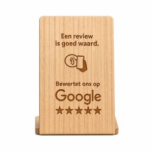 Tarjeta NFC de madera personalizada con chip NTAG213 para reseñas de Google, letrero de mesa para pedidos en restaurantes <span class=keywords><strong>y</strong></span> comentarios de clientes - Product Image 1
