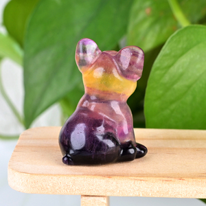 Animales Tallados a Mano en Piedra Natural de Fluorita Francesa de 40MM para Decoración - Product Image 3