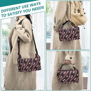 Sacs isothermes pliables à bandoulière Aloha en nylon durable, motif Puakenikeni rose Hawaï, à ouverture large, pour boîtes à lunch - Product Image 6