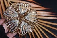 Autocollant en tissu 3D creux effet diamant, strass en verre écologiques, tissu non tissé pour la réparation de vêtements, strass détachés