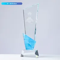 Ensemble de prix de la réunion annuelle élégante K9 Crystal Impression couleur haute définition Trophée commémoratif de conception de voile créative