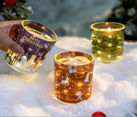 Luxuriöses Hochwertiges Eingebautes LED-Licht Sojawachs Becherförmiges Halbhandgefertigtes Duftkerzen-Geschenkset Weihnachts- & Valentinstags-Dekoration