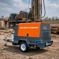 Compresseur d'air mobile diesel haute pression robuste à vis rotative pour le sablage