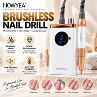 HOWYEA Perceuse à ongles sans fil 40000 tr/min manucure professionnelle Efile pour la maison et le salon avec six bandes de ponçage et forets