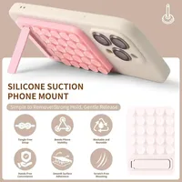 Support de téléphone de bureau en silicone magnétique flexible avec fixation magnétique et étui à adhérence collante