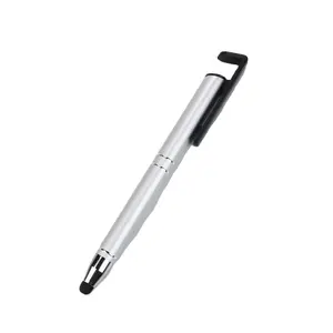 OEM 3 in 1 Logo Custom Gift Advert ad Multi-function Mobile Phone Stylus Ballpoint Pens with Mobile Phone Stand Holder