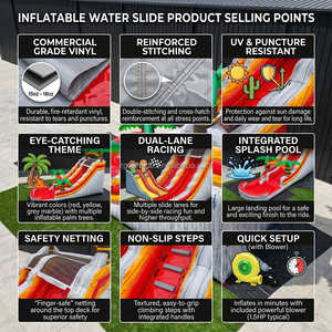 Toboggan aquatique gonflable commercial de 18 pieds avec piscine intégrée, toboggan aquatique professionnel en PVC pour adultes et enfants - Product Image 4