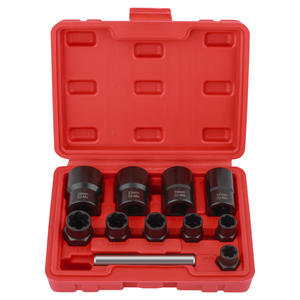 Juego de extractores de tornillos Xi Meng de 11 piezas, métrico, con accionamiento de 1 pulgada, de acero Cr-Mo, para la extracción de tornillos o pernos dañados - Product Image 1