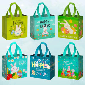 Bolsa <span class=keywords><strong>de</strong></span> <span class=keywords><strong>Compras</strong></span> <span class=keywords><strong>de</strong></span> Tela No Tejida, Bolsa <span class=keywords><strong>de</strong></span> Regalo para Conejitos, Bolsas Reutilizables <span class=keywords><strong>de</strong></span> Pascua Laminadas, 22*23*11cm, Se Acepta Logotipo Personalizado - Product Image 1