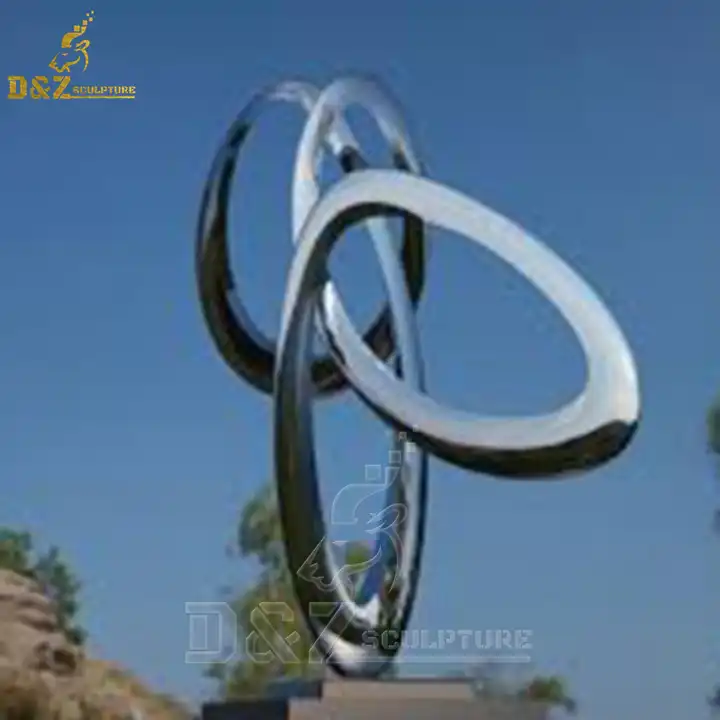 Grand jardin d'art moderne extérieur en métal miroir poli Résumé circulaire  Fournisseur de sculptures en acier inoxydable - Chine Statue et Sculpture  prix