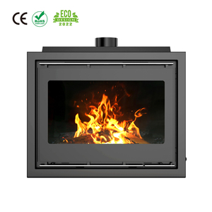 Estufa de leña de acero con llama de fuego <span class=keywords><strong>artificial</strong></span> R1801A de 16KW Inserto de chimenea de madera de diseño moderno con puerta de vidrio resistente al calor - Product Image 1