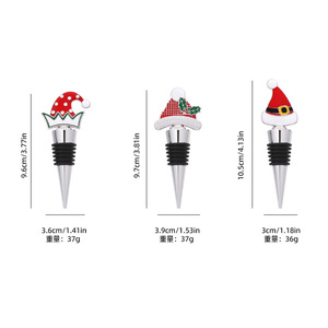 Christmas Themed Hat Shape Zinc Alloy <b>Wine</b> <b>Stopper</b> Santa Elf Witch Hat Decorative <b>Wine</b> Bottle <b>Stopper</b> For Xmas Party Gift - Product Image 2