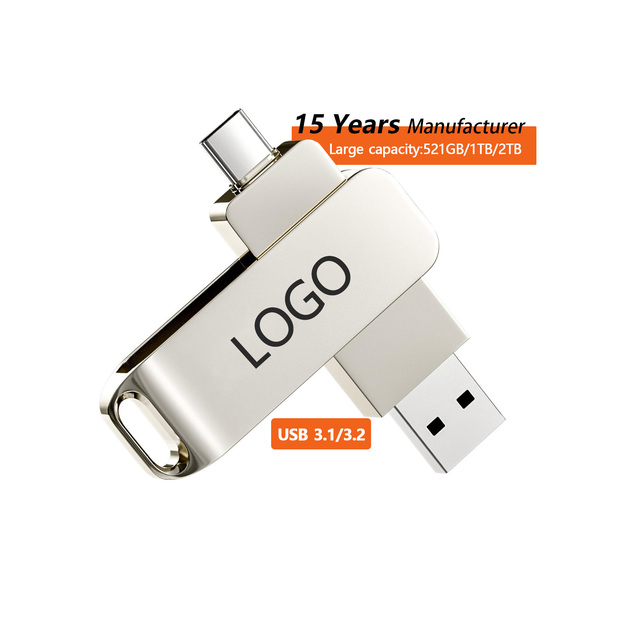Promotional Custom Memoria Cle Usb 3.0 3.2 Key Stick Pen Drive 128Gb 256Gb 512Gb Disk Pendrive Type C 1Tb 2Tb Usb Flash Drives