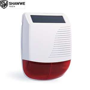 Sirène d'<span class=keywords><strong>alarme</strong></span> sans fil 433 MHz à activation vocale, étanche IP65, alimentée par énergie solaire, avec 30 zones sans fil et 110 dB de décibels élevés - Product Image 1
