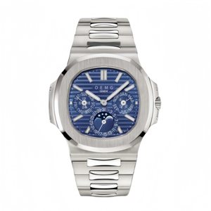 Montre mécanique de luxe Top 5712 avec phases de lune, mouvement ETA 240, fabriquée par PPF Factory, cadran bleu de 40 mm, calendrier perpétuel, résistante à l'eau - Product Image 1