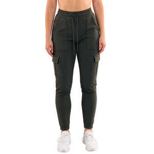 Pantalones deportivos ajustados de otoño para mujer, con bolsillos, cintura elástica con cordón, estilo casual, con banda en el tobillo, ecológicos y que absorben el sudor - Product Image 1