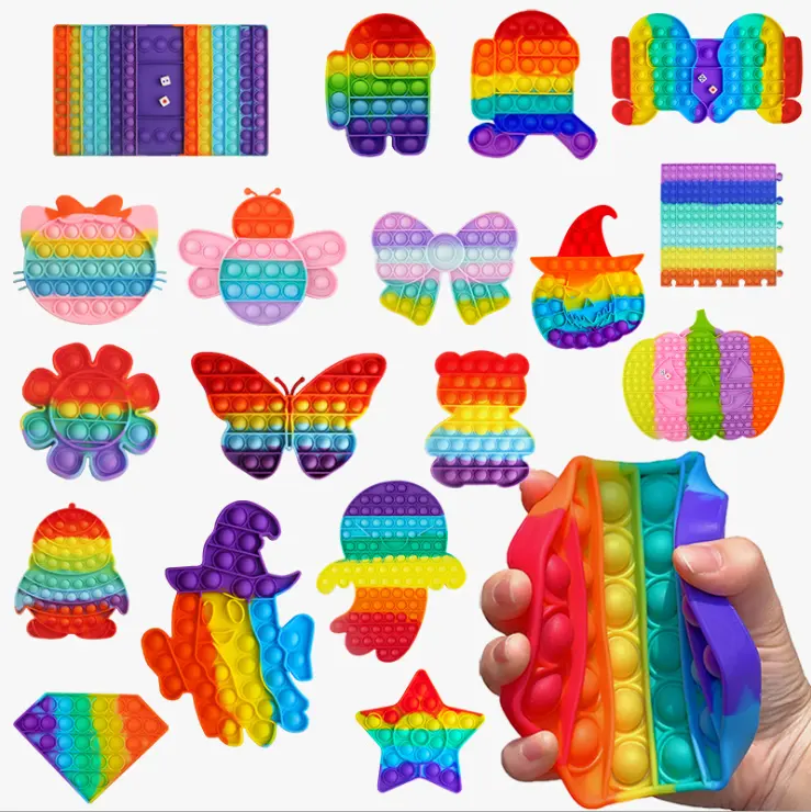 Силиконовый Поппер в виде пузырьков для Хэллоуина, игрушка-фиджет, сенсорный коврик 2021, набор игрушек, календарь, каландр, игрушки, Рождественский комплект