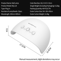 Lampe à ongles LED UV intelligente, 15 perles, 3 modes de minuterie, chargement USB, séchoir à ongles compact avec capteur infrarouge pour la maison et le salon