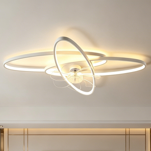 Moderne dimbare plafondventilator met licht, stille, onzichtbare bladen, <span class=keywords><strong>LED</strong></span>-plafondlamp voor slaapkamer en woonkamer - Product Image 1
