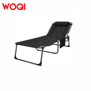Lit de camping Woqi, pliable, inclinable, réglable, en métal noir, 2 places, rectangulaire, pour les voyages et le camping en plein air - Product Image 2