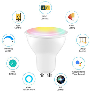 Inalámbrico WiFi inteligente <span class=keywords><strong>bombilla</strong></span> LED <span class=keywords><strong>bombilla</strong></span> regulable <span class=keywords><strong>GU10</strong></span> 3W 5W de Alexa de Amazon, asistente de Google - Product Image 3