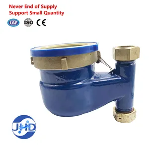 鉄または真ちゅう材料ISO4064クラスB液体密閉タイプマルチジェットロータリーベーンホイール垂直タイプ冷水メーター