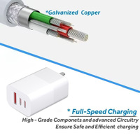 Adaptateurs de voyage compatibles avec PD 65W Type C Usb a Câble 3-en-1 USB Alimentation Ordinateur Portable Chargeur