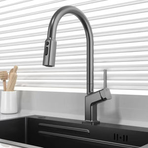 <span class=keywords><strong>Robinet</strong></span> de cuisine moderne en laiton à double jet avec rotation à 360° °   Tête pivotante et valve à <span class=keywords><strong>disque</strong></span> en céramique pour un nettoyage facile - Product Image 2