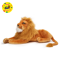 Juguete de Peluche de León Grande en Posición de Arrodillado, Simulación Suave, Relleno de Algodón PP, Económico al por Mayor