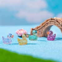 Mini-canards décoratifs en résine brillante pour jardin féerique, petits objets artisanaux pour aménagement extérieur, décoration écologique en résine