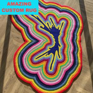 Tinh thần làm bằng tay thảm và thảm thảm bất kỳ hình dạng cầu vồng chống trượt Acrylic thảm - Product Image 6