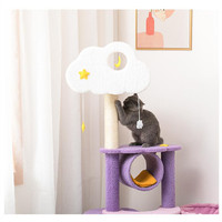 Griffoir pour chat avec boule Arbre à chat Violet Étoile Nuage Chat Escalade Arbre
