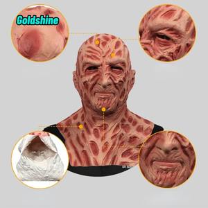 Freddy Krueger masque en <span class=keywords><strong>latex</strong></span> Halloween Grimace Hood mascarade fête démon Costume accessoire pour noël Cosplay et parodie carnaval - Product Image 2
