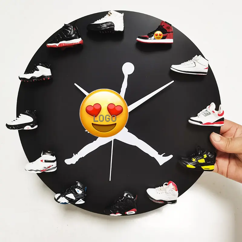 Commercio all'ingrosso home decor 3D Mini scarpe AJ portachiavi decorazione Sneaker orologio da parete