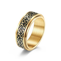 ZG Keltischer Knoten Spinner-Ring aus Rostfreiem Stahl, Wasserdichter Angstlösender Fidget-Ring