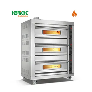 Natural Gas Commercial Kitchen Equipment Bakery Pizza Bake Machine Gas Deck Oven