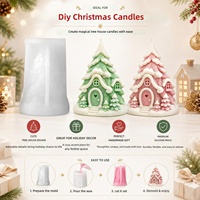 Nouveau moule en silicone pour bougie parfumée en forme de maison de Noël, moule en silicone irrégulier pour bougie de Noël DIY