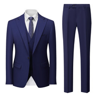 Ensemble de smoking 3 pièces pour homme, coupe ajustée, imperméable, veste, gilet et pantalon, dernière conception d'usine chinoise