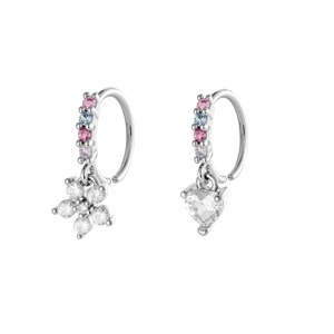 New-Phong Cách Xỏ Tai Xương Studs Với Micro-Thiết Lập Zirconia Teardrop Retro Mặt Dây Chuyền Đầy Màu Sắc Clip Tai Cô Gái Ngọt Ngào Phong Cách Bông Tai - Product Image 3