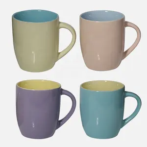 Tasse tasse en céramique Design créatif 4 pièces boîte-cadeau pour tasses Double glaçure tasses en céramique colorées tasses à café de Style européen ensemble