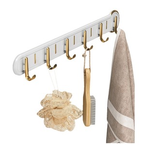 Wall Mounted Hooks 6 Hooks Strong Adhesive No Drilling Required For Bathroom Toilet Easy Installation Contemporary Style - Product Image 5
