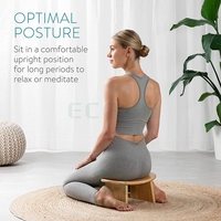 Tabouret de méditation en bambou Banc de méditation confortable pour des exercices de respiration détendus Tabouret de yoga robuste Banc de prière