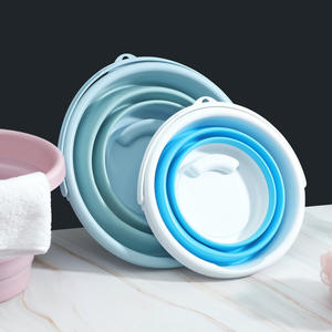 Siliconen Plastic 10l Hoge Capaciteit Opvouwbare Wateremmer Met Deksel Draagbaar Voor Kamperen Wandelen & Keuken Wassen - Product Image 1