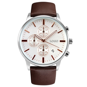 Montres à quartz pour hommes de luxe de nouvelle marque 42 mm, étanches, en cuir véritable, montres-bracelets tendance - Product Image 1