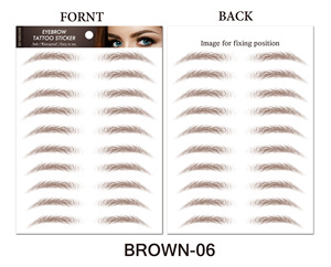 Faux autocollants de tatouage de sourcil <span class=keywords><strong>3D</strong></span> temporaires imperméables pour femmes à la mode en gros - Product Image 4
