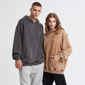 Vente en gros Hoodie Essentials vierge surdimensionné 420 g/m² épais uni personnalisé avec lavage vintage à l'acide effet pierre - Product Image 6