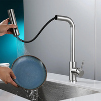 Robinet de cuisine en acier inoxydable professionnel, moderne, intelligent, à activation par capteur, économiseur d'eau, sans contact, à commande automatique par mouvement
